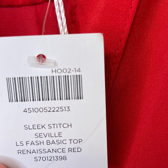 Chico’s | NWT Red Textured Gold Button Down Charmeuse Chic Blouse - Picture 13 of 16